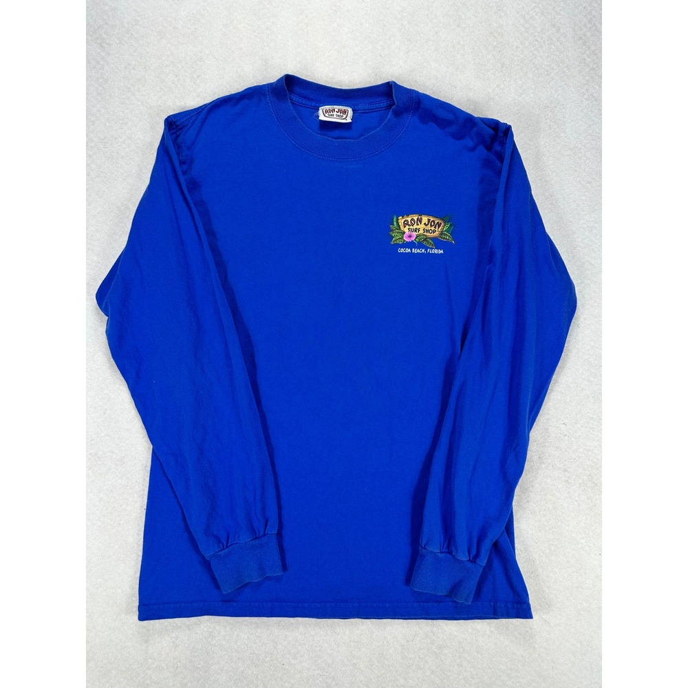 Ron Jon Surf Shop Cocoa Beach Florida Blue Long Sleeve Graphic T-Shirt Mens M
